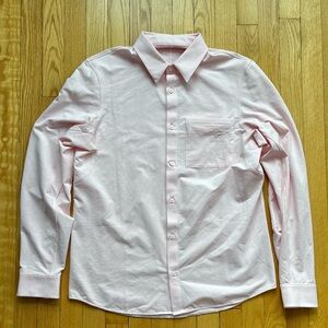 Lululemon Men’s Commission Long Sleeve Button Down Pocket Medium Pink Solid